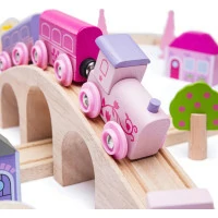 Bigjigs Rail Dřevěná velká vláčkodráha princezny - poškozený obal