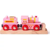 Bigjigs Rail Růžová mašinka s tendrem
