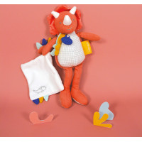 Doudou Dárková sada - dinosaurus s dečkou 25 cm