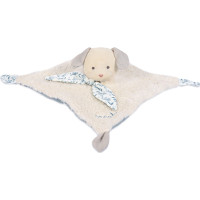 Doudou Dárková sada - Plyšový králíček s béžovou dečkou z BIO bavlny 25 cm
