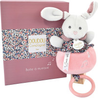 Doudou Dárková sada - Plyšový králíček hrající melodii růžový 20 cm