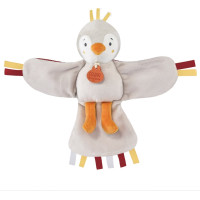 Doudou Dárková sada - hudební plyšová hračka ptáček červený 23 cm