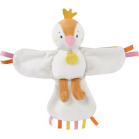 Doudou Dárková sada - hudební plyšová hračka ptáček žlutý 23 cm