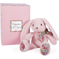 Doudou Histoire d´Ours Plyšový kamarád růžový králíček 25 cm