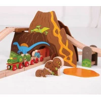 Bigjigs Rail Dřevěná vláčkodráha dinosauři