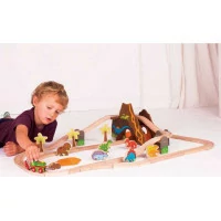 Bigjigs Rail Dřevěná vláčkodráha dinosauři