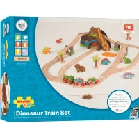 Bigjigs Rail Dřevěná vláčkodráha dinosauři
