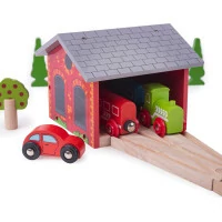 Bigjigs Rail Cihlové depo pro dva vláčky