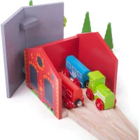 Bigjigs Rail Cihlové depo pro dva vláčky