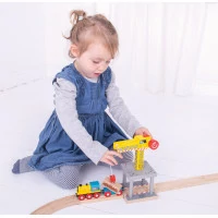 Bigjigs Rail Velký jeřáb žlutý