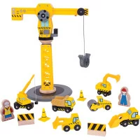 Bigjigs Rail Jeřáb a stavební stroje