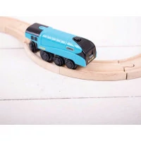 Bigjigs Rail Elektrická lokomotiva Mallard modrá