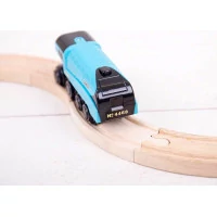 Bigjigs Rail Elektrická lokomotiva Mallard modrá