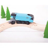 Bigjigs Rail Elektrická lokomotiva Mallard modrá