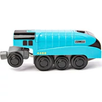 Bigjigs Rail Elektrická lokomotiva Mallard modrá