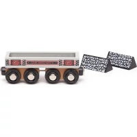 Bigjigs Rail Dlouhý vagónek s uhlím + 2 koleje
