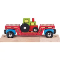 Bigjigs Rail Vagon s traktorem + 2 koleje