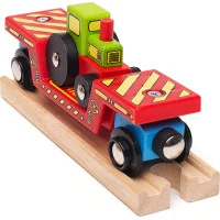 Bigjigs Rail Vagon s traktorem + 2 koleje