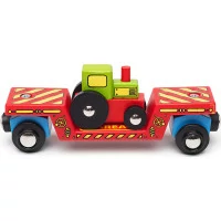 Bigjigs Rail Vagon s traktorem + 2 koleje
