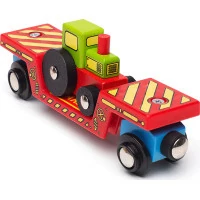 Bigjigs Rail Vagon s traktorem + 2 koleje