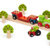 Bigjigs Rail Vagon s traktorem + 2 koleje