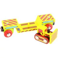 Bigjigs Rail Vagon s buldozerem + 2 koleje