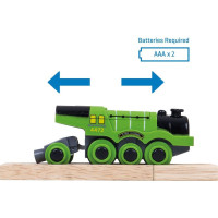 Bigjigs Rail Elektrická lokomotiva Flying Scotsman zelená