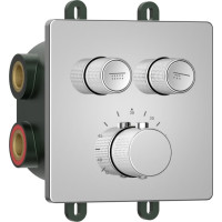 Sapho SMARTSELECT podomítková sprchová termostatická baterie, box, 2 výstupy, chrom RP042