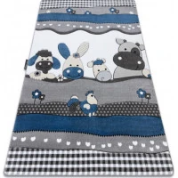 Dětský kusový koberec Petit Farm animals blue
