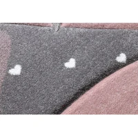 Dětský kusový koberec Petit Flamingos hearts grey