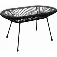 Zahradní oválný stolek ACAPULCO XL - černý