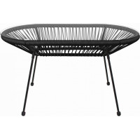 Zahradní oválný stolek ACAPULCO XL - černý