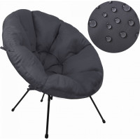 Voděodolný polštář do zahradního křesla ACAPULCO 90x105 cm - grafitový