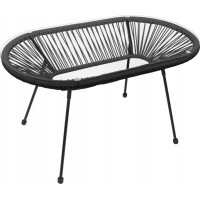Zahradní oválný stolek ACAPULCO XL - černý