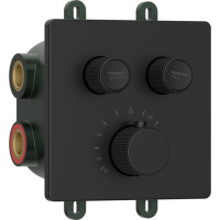 Sapho SMARTSELECT podomítková sprchová termostatická baterie, box, 2 výstupy, černá mat RP042B