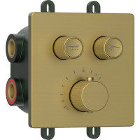 Sapho SMARTSELECT podomítková sprchová termostatická baterie, box, 2 výstupy, zlato mat RP042GB