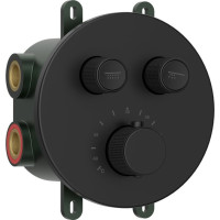 Sapho SMARTSELECT podomítková sprchová termostatická baterie, box, 2 výstupy, černá mat RP032B