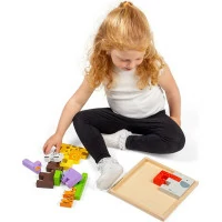 Bigjigs Toys Dřevěné kostky puzzle se zvířátky safari