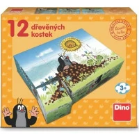 Dino Dřevěné kostky Krtkův rok 12 ks