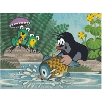 Dino Dřevěné kostky Krtek a zvířátka 12 ks