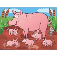 Dino Dřevěné kostky Domácí zvířátka 12 ks