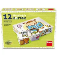 Dino Hezký den 12 dřevěné kostky