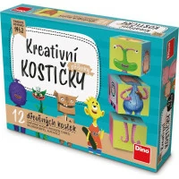 Dino Dřevěné kostky Příšerky 12 ks
