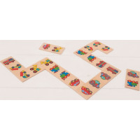 Bigjigs Toys Dřevěné domino dopravní prostředky
