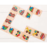 Bigjigs Toys Dřevěné domino dopravní prostředky