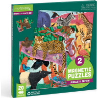Mudpuppy Magnetické puzzle Safari a džungle 2x20 dílků