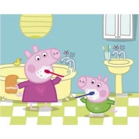 Dino Dřevěné obrázkové kostky Peppa pig Veselý den 20 kostek