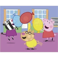 Dino Dřevěné obrázkové kostky Peppa pig Veselý den 20 kostek