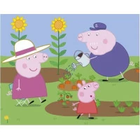 Dino Dřevěné obrázkové kostky Peppa pig Veselý den 20 kostek