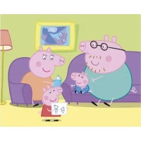 Dino Dřevěné obrázkové kostky Peppa pig Veselý den 20 kostek